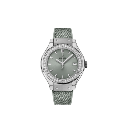 Classic Fusion Titanium Sage Green Diamonds 33MM