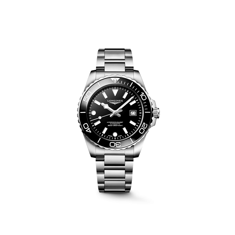 HYDROCONQUEST Montre automatique, Ø 42.00 mm, acier inoxydable et lunette en céramique
