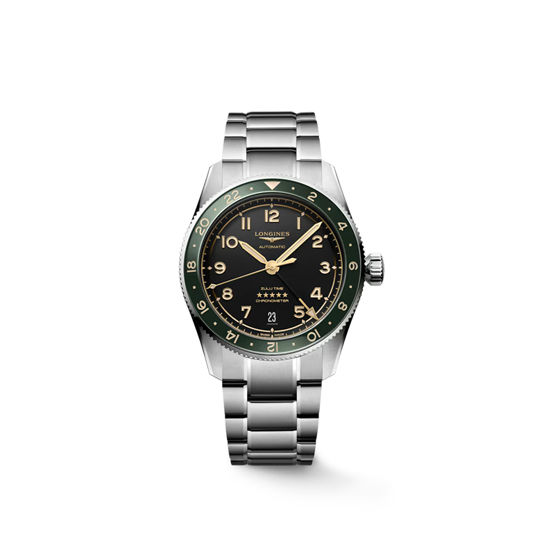 LONGINES SPIRIT ZULU TIME- Montre automatique, Ø 39.00 mm, acier inoxydable
