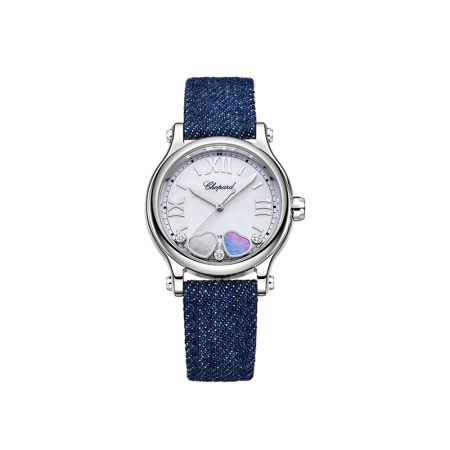 Happy Hearts 33 mm, automatique, Lucent Steel™, diamants, nacre