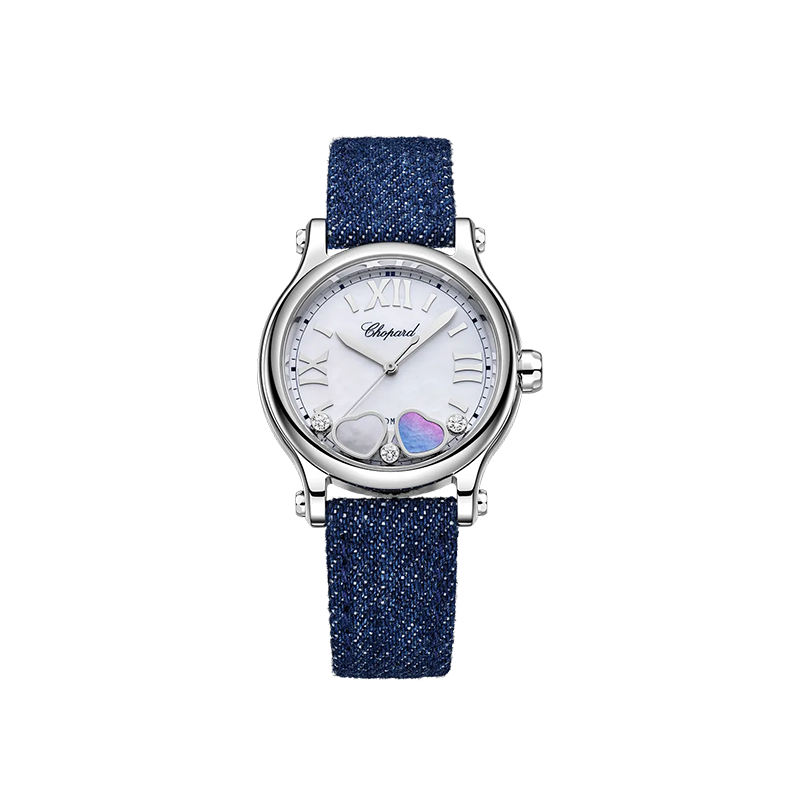Happy Hearts 33 mm, automatique, Lucent Steel™, diamants, nacre Happy Hearts 33 mm, automatique, Lucent Steel™, diamants, nacre