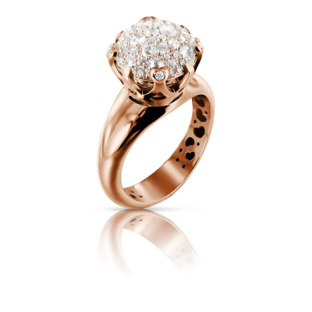 BAGUE SISSI OR ROSE & DIAMANTS